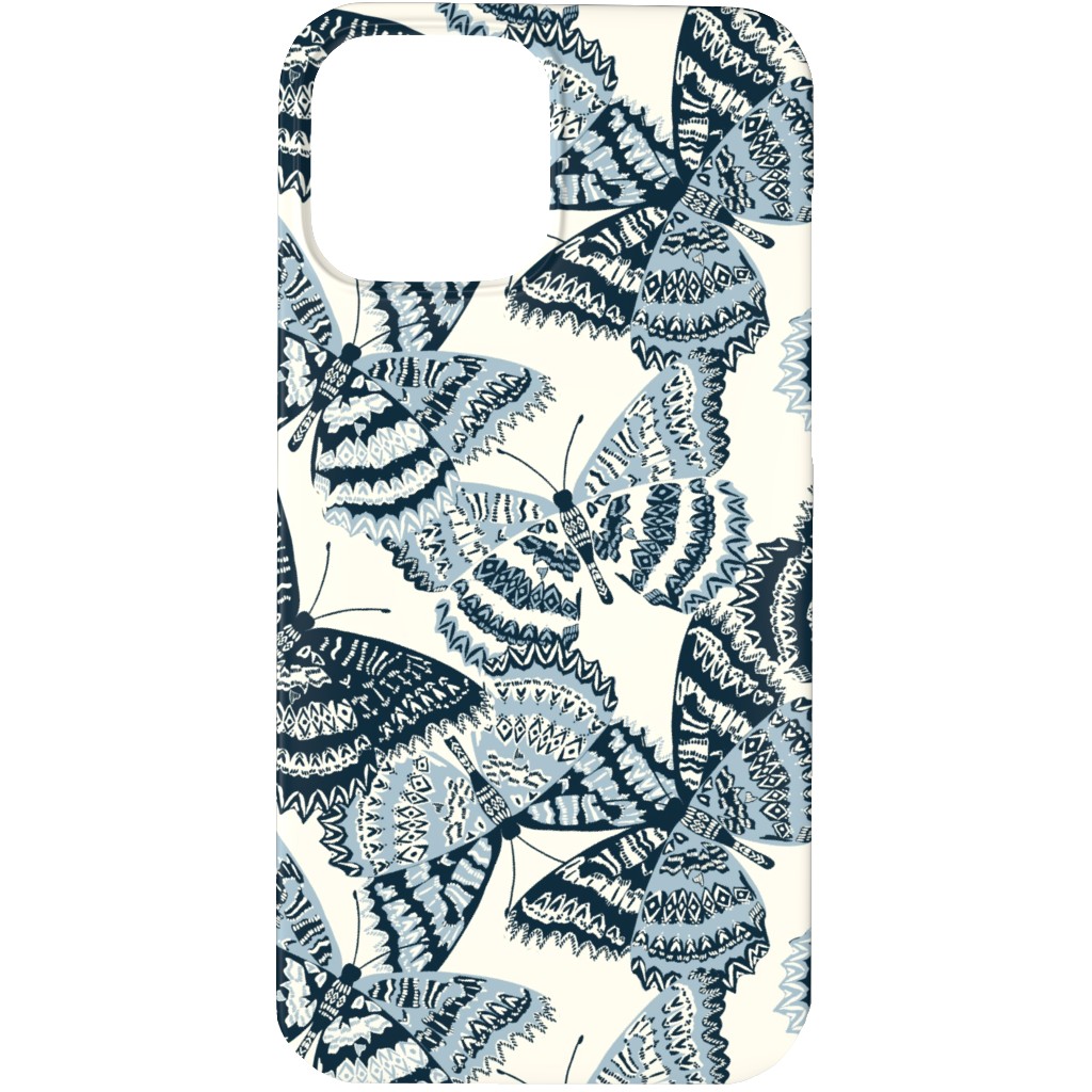 Butterfly - Hand Drawn - Blue Phone Case, Silicone Liner Case, Matte, iPhone 13 Pro, Blue