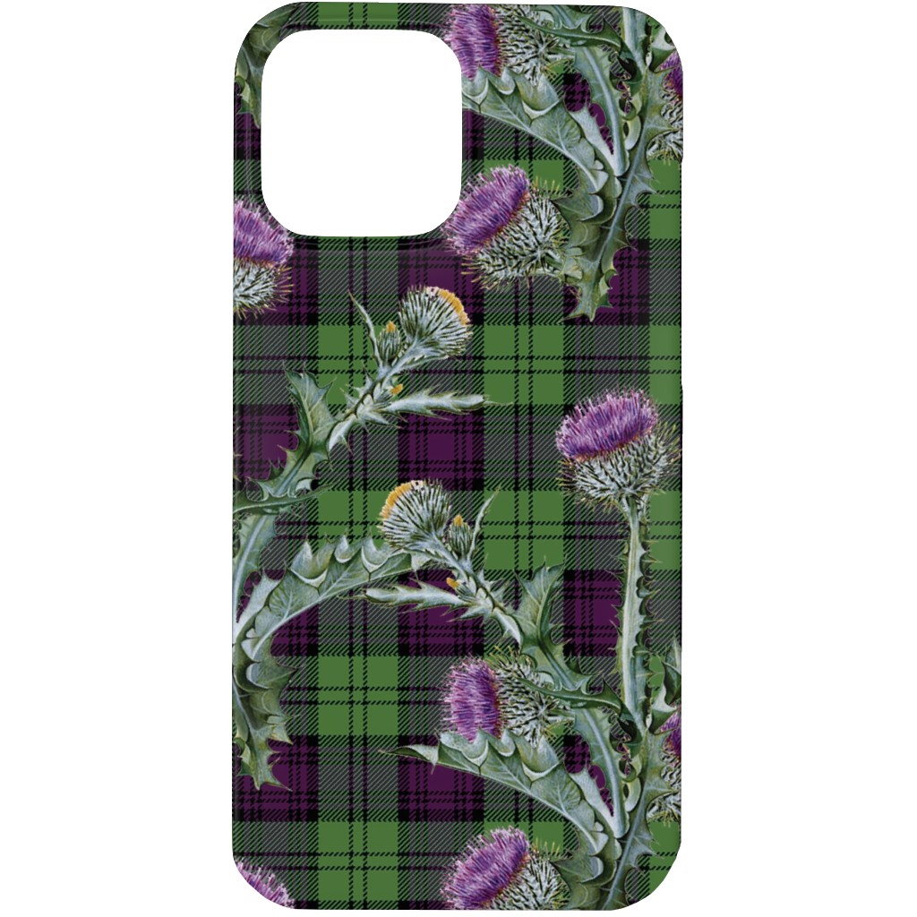 Feochadan Tartan - Green and Purple Phone Case, Silicone Liner Case, Matte, iPhone 13 Pro, Green