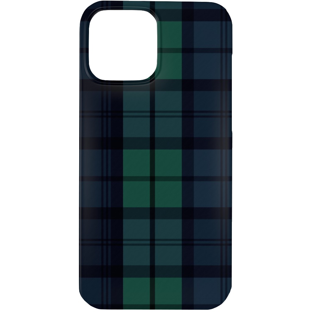 Dark Green Plaid Phone Case, Silicone Liner Case, Matte, iPhone 13 Pro, Green
