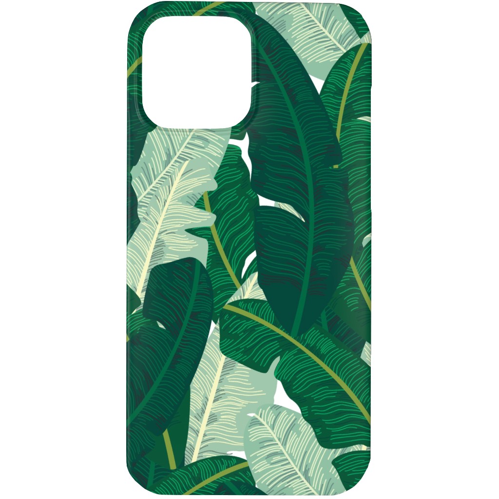 Classic Banana Leaves in Palm Springs Green Phone Case, Silicone Liner Case, Matte, iPhone 13 Pro, Green