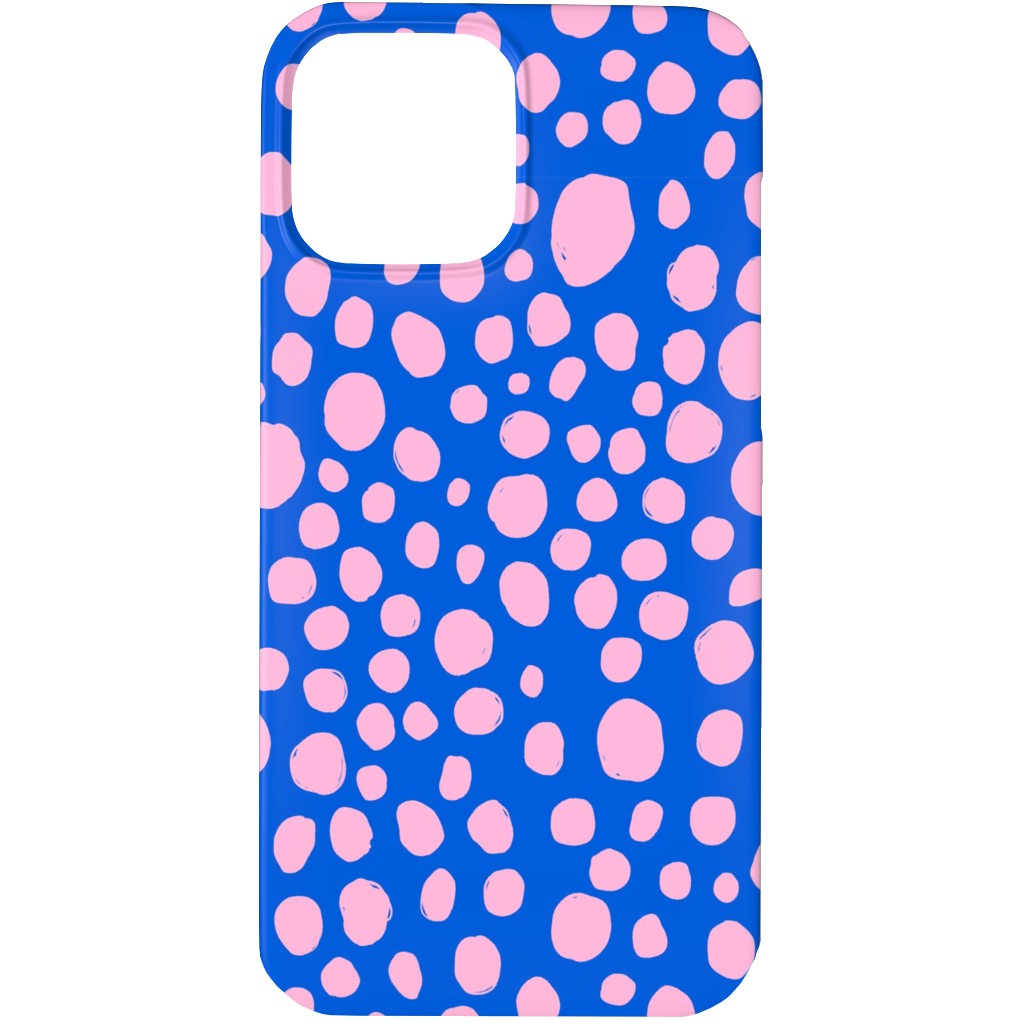 Polka Dot - Blue and Pink Phone Case, Silicone Liner Case, Matte, iPhone 13 Pro, Blue