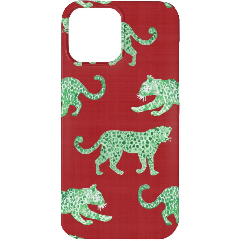 Leopard Parade Phone Case, Silicone Liner Case, Matte, iPhone 13 Pro, Red