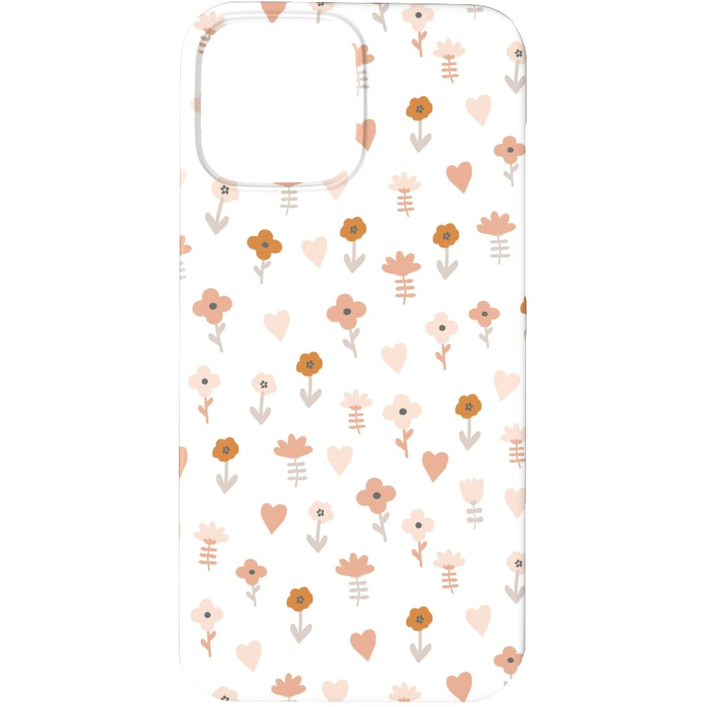 Wild Flowers - Boho - Neutral on White Phone Case, Slim Case, Matte, iPhone 13 Pro, Pink