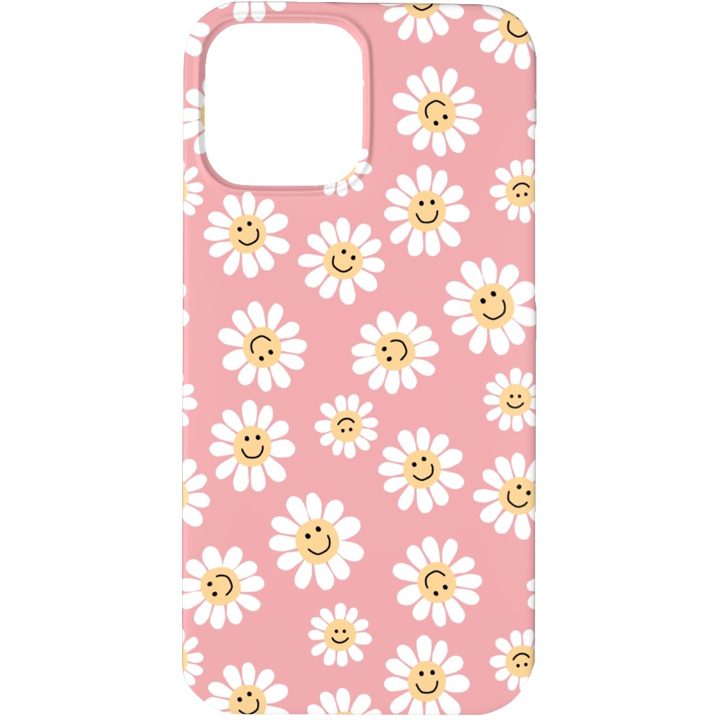 Smiley Daisy Flowers - Pink Phone Case, Slim Case, Matte, iPhone 13 Pro, Pink