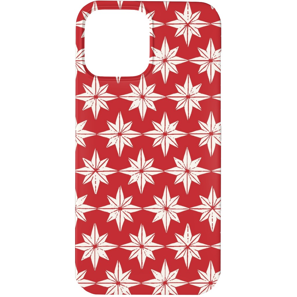 Christmas Star Tiles Phone Case, Slim Case, Matte, iPhone 13 Pro, Red