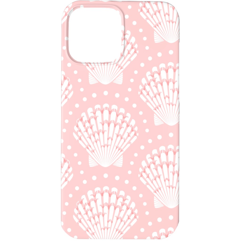 Pretty Scallop Shells - Pink Phone Case, Slim Case, Matte, iPhone 13 Pro, Pink, Bright Pink
