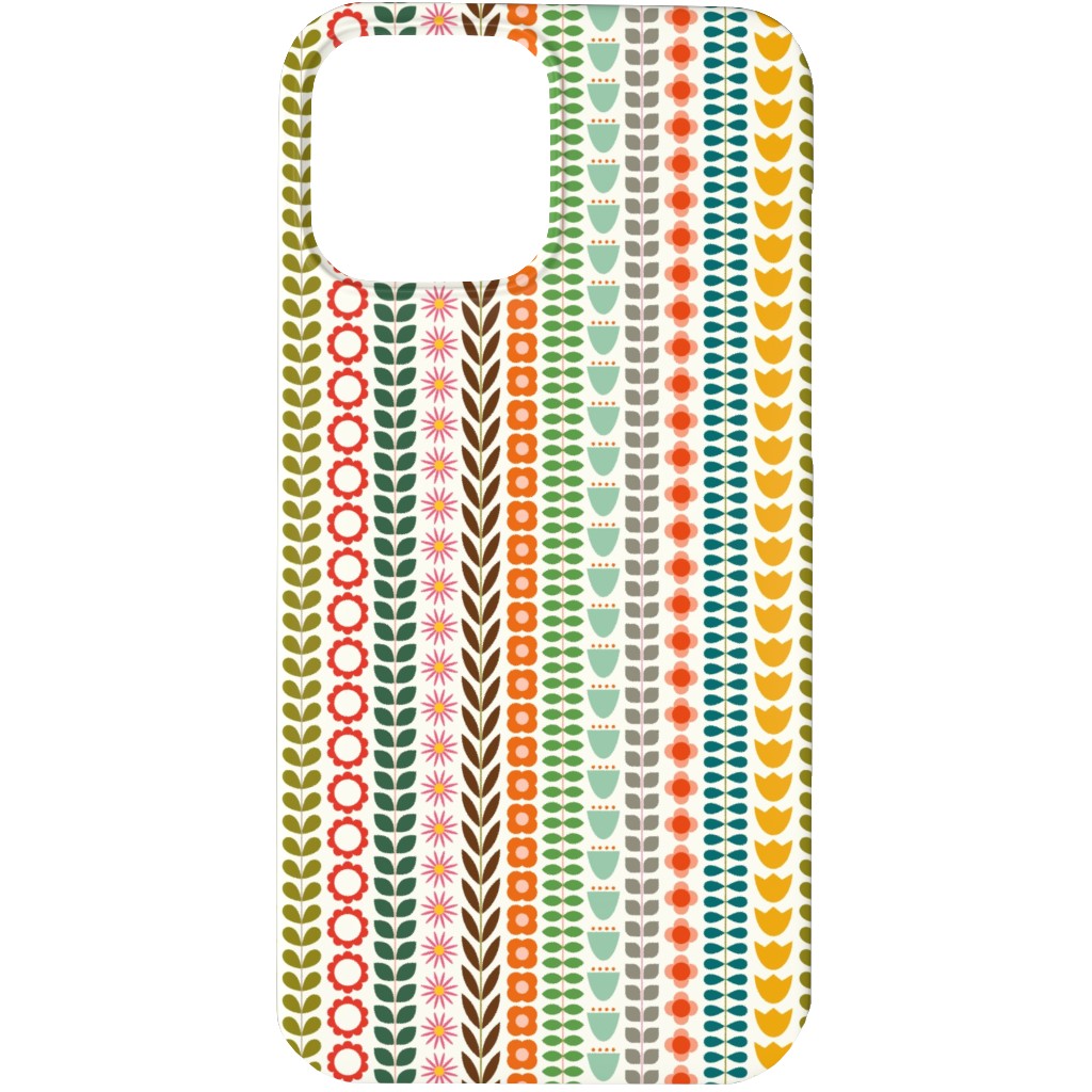 Scandinavian Folk Stripe - Multi Phone Case, Slim Case, Matte, iPhone 13 Pro, Multicolor