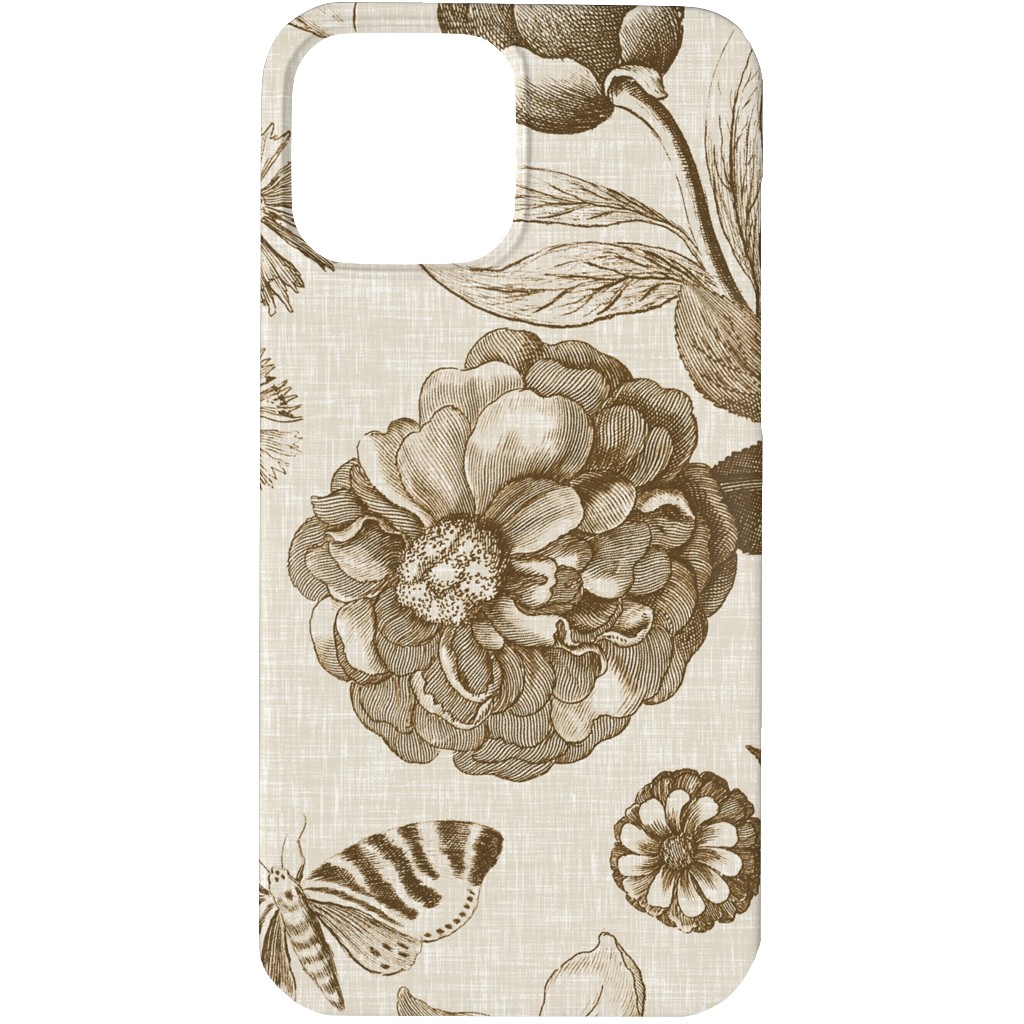 Windsor Botanical in Oyster Phone Case, Slim Case, Matte, iPhone 13 Pro, Brown