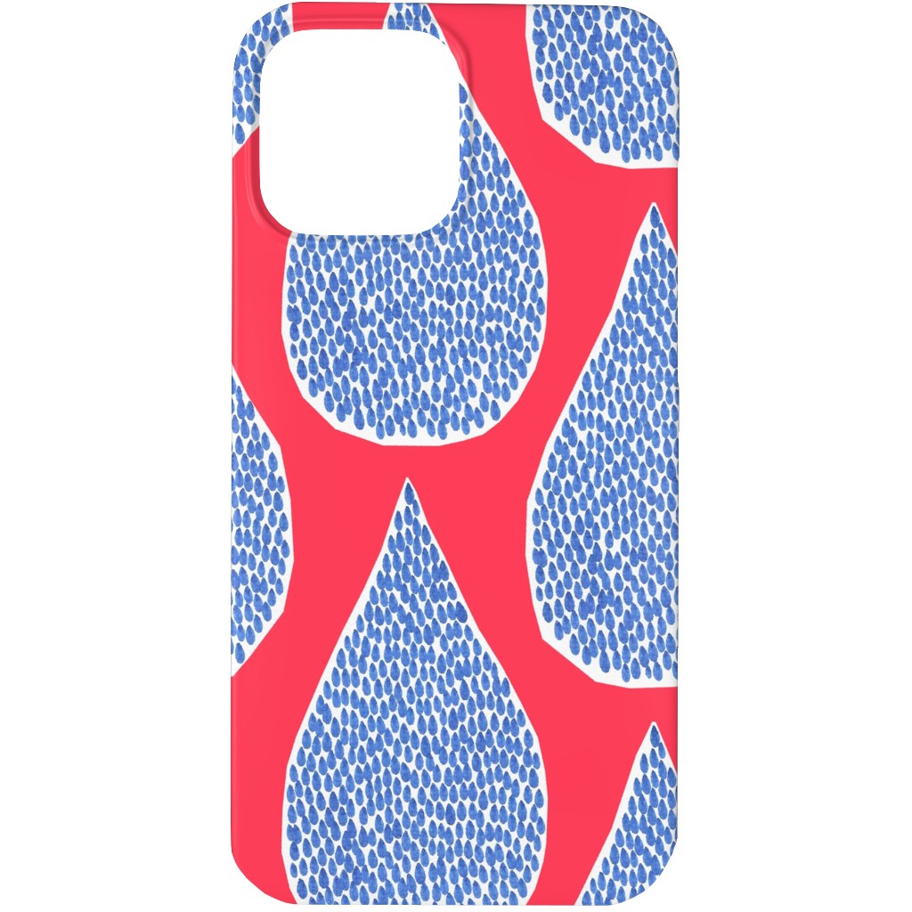 April Showers Rain Drops - Red Phone Case, Slim Case, Matte, iPhone 13 Pro, Red, Red