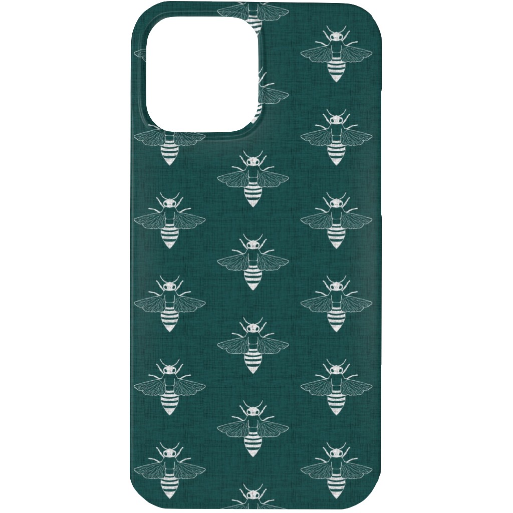 Bees in Flight - Green Phone Case, Slim Case, Matte, iPhone 13 Pro, Green