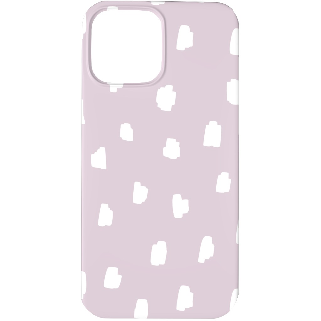 Scattered Marks - White on Lilac Phone Case, Slim Case, Matte, iPhone 13 Pro, Purple