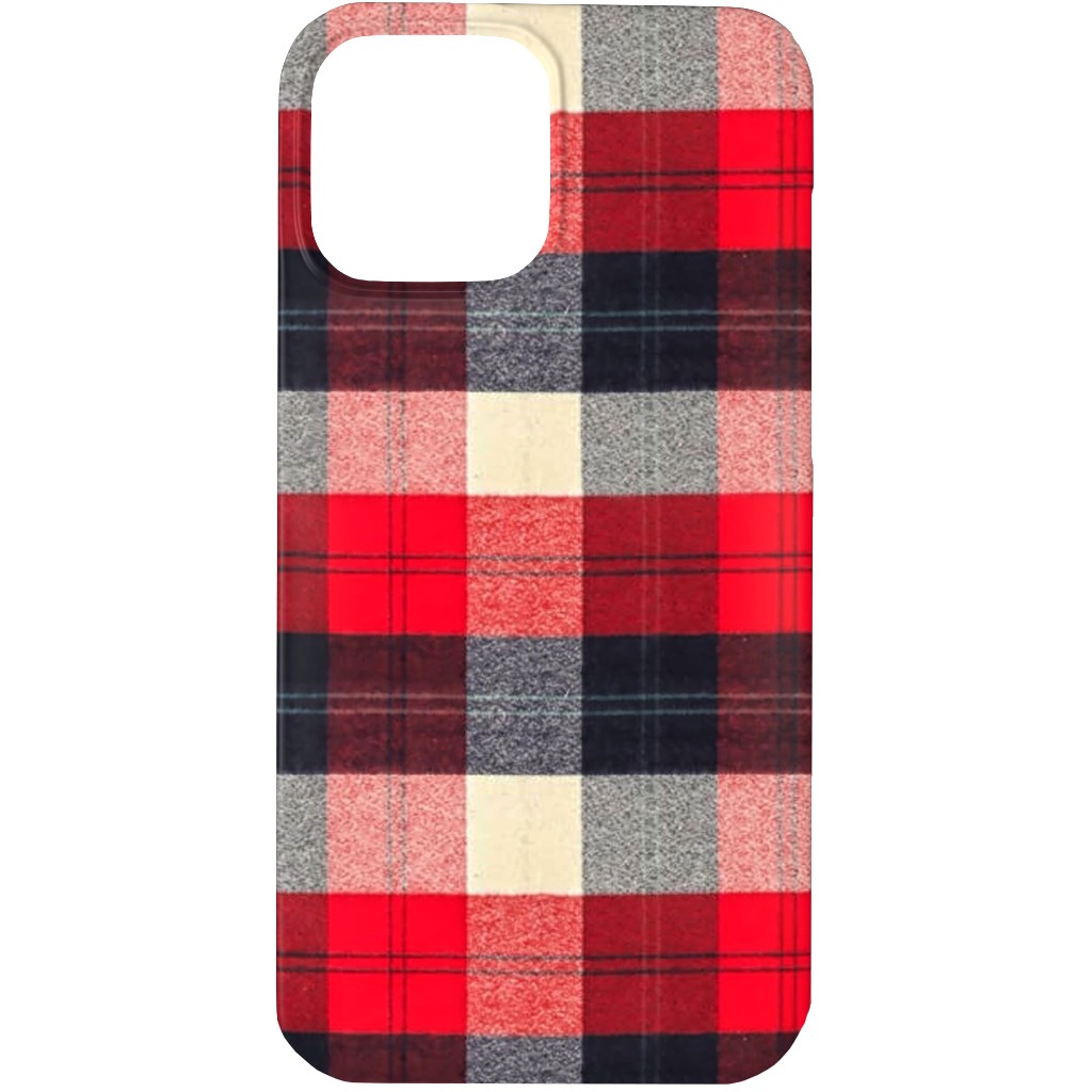 Lumberjack Flannel Buffalo Plaid - Red Phone Case, Slim Case, Matte, iPhone 13 Pro, Red, Red