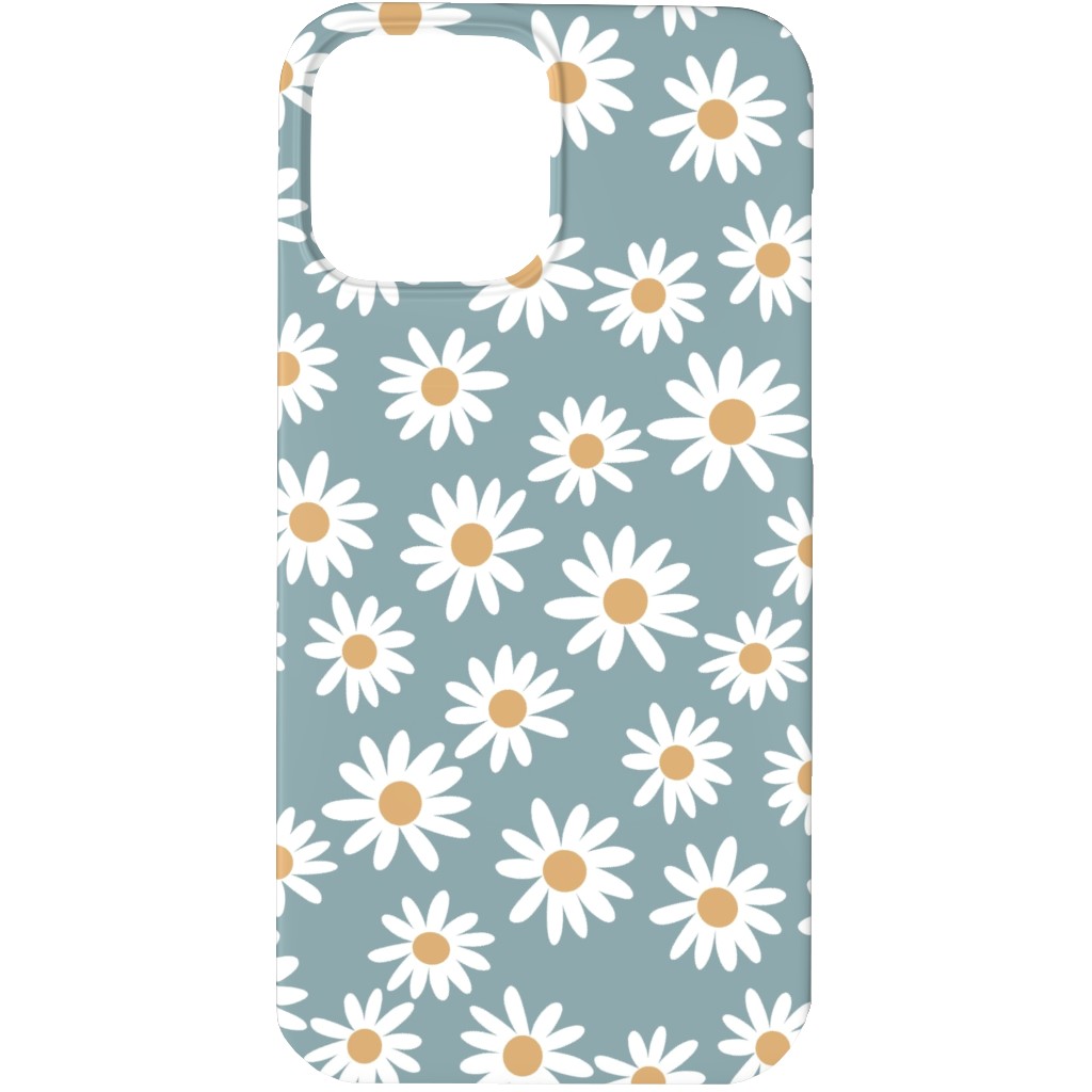 Daisies Phone Case, Slim Case, Matte, iPhone 13 Pro, Blue, Cool Gray