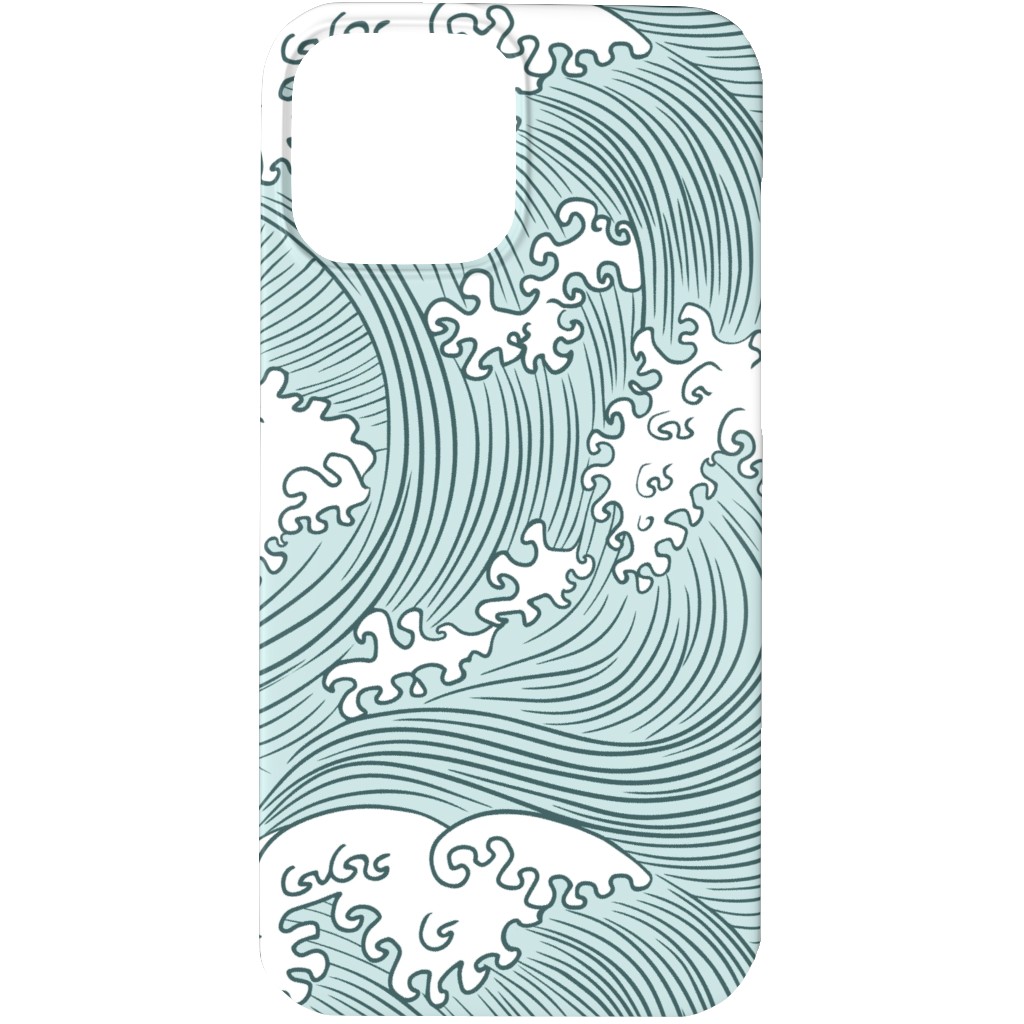 Japanese Waves Phone Case, Slim Case, Matte, iPhone 13 Pro, Blue, True Blue