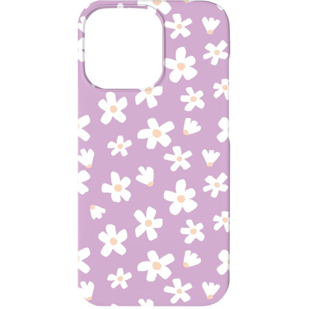 Daisy Garden Floral - Purple Phone Case, Silicone Liner Case, Matte, iPhone 13, Purple