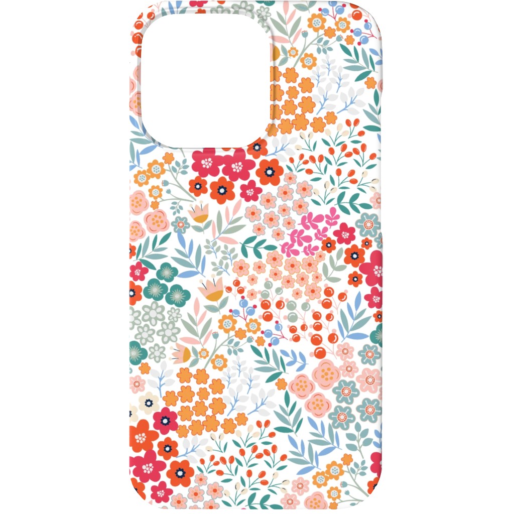Summer Flower Phone Case, Silicone Liner Case, Matte, iPhone 13, Multicolor