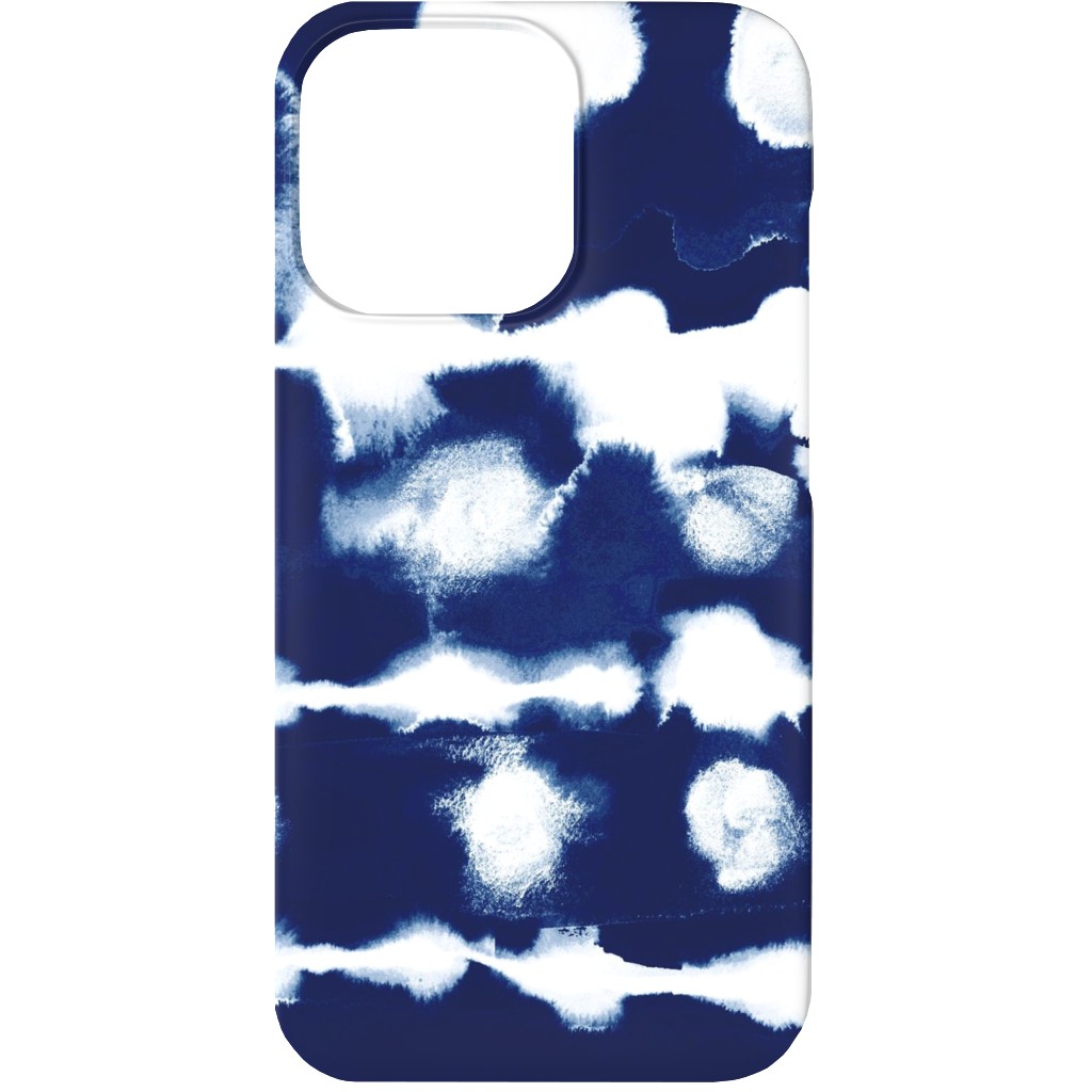 Dye Dot Stripe - Blue Phone Case, Silicone Liner Case, Matte, iPhone 13, Blue