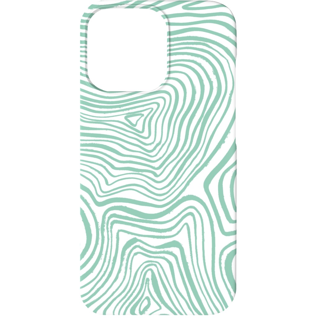 Abstract Wavy Lines - Green Phone Case, Silicone Liner Case, Matte, iPhone 13, Green
