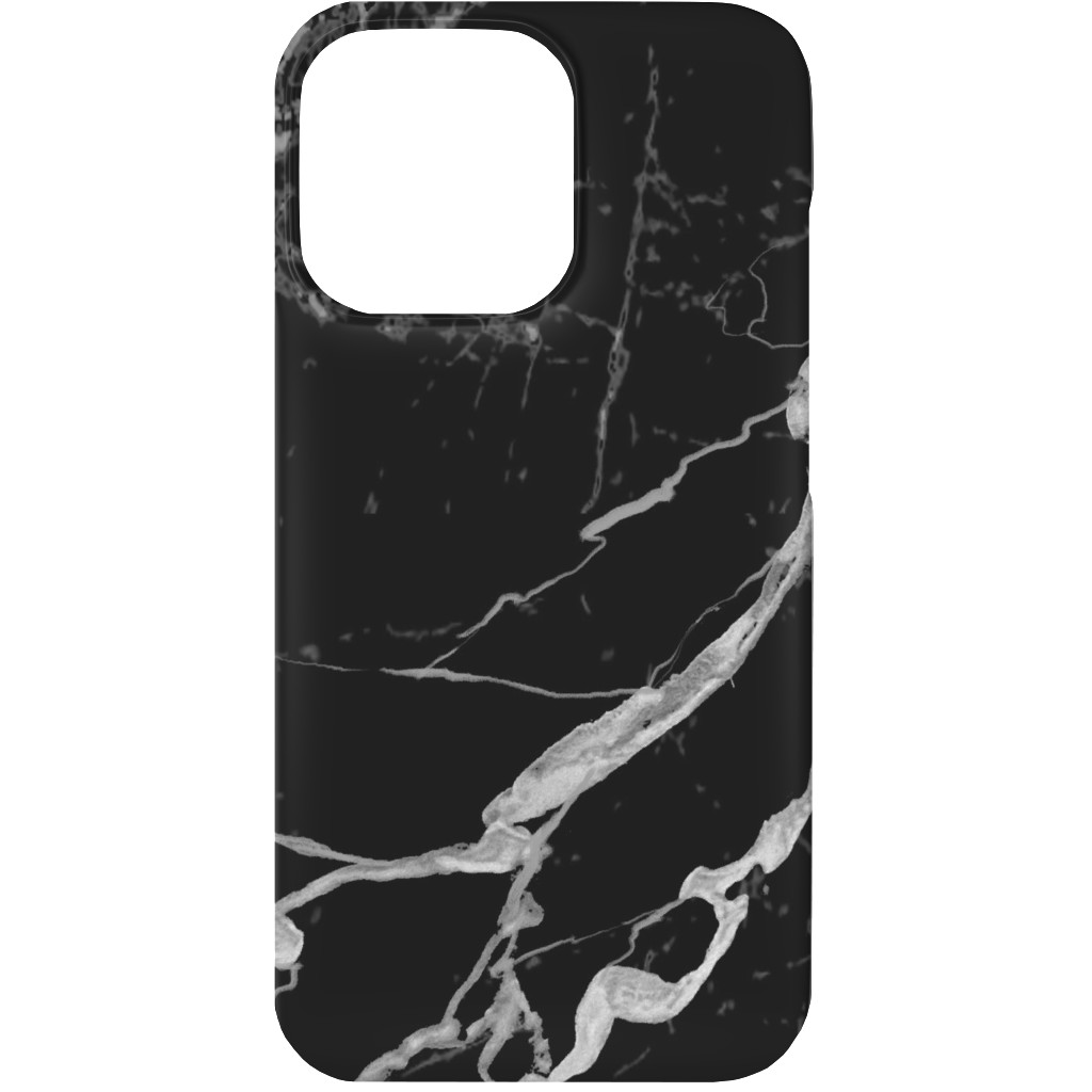 Faux Marble - Black Phone Case, Silicone Liner Case, Matte, iPhone 13, Black