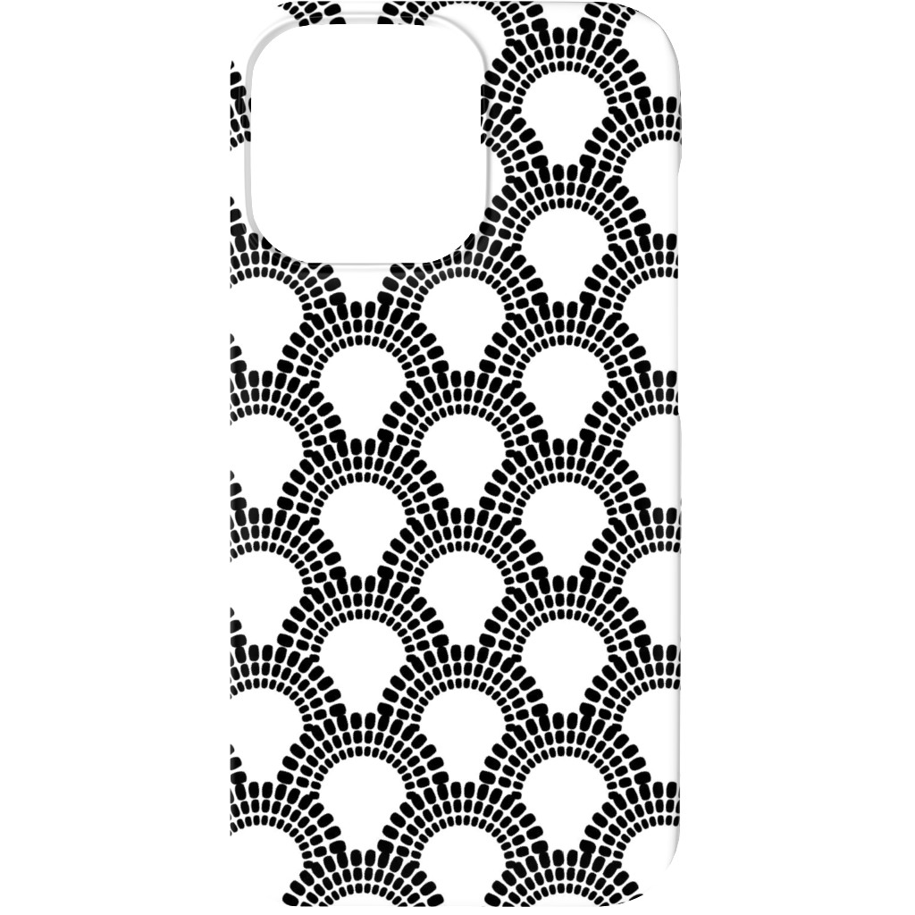 Scallops - Black and White Phone Case, Silicone Liner Case, Matte, iPhone 13, Black