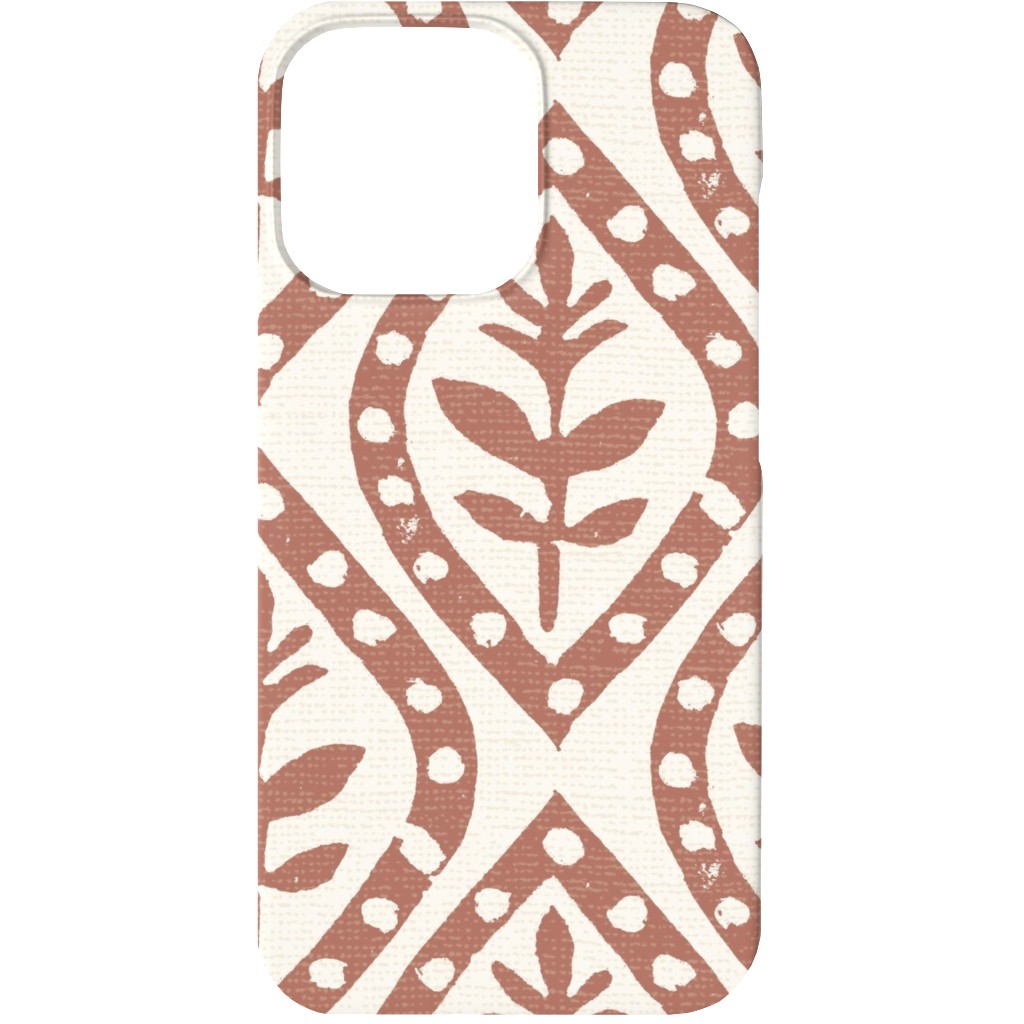 Molly's Print - Terracotta Phone Case, Silicone Liner Case, Matte, iPhone 13, Brown