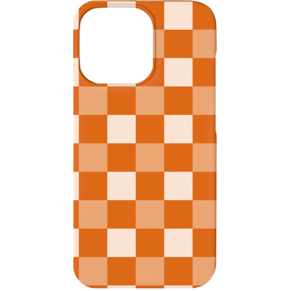 Orange Gingham Plaid Phone Case, Silicone Liner Case, Matte, iPhone 13, Orange