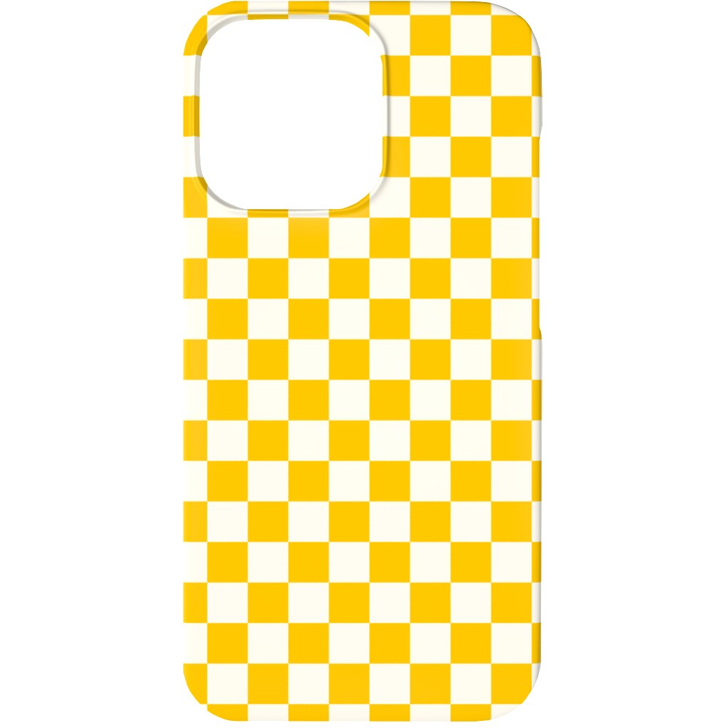 Checkered Pattern - Yellow Phone Case, Silicone Liner Case, Matte, iPhone 13, Yellow