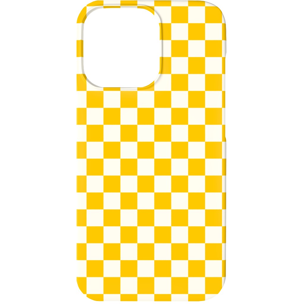 Checkered Pattern - Yellow Phone Case, Silicone Liner Case, Matte, iPhone 13, Yellow, Classic Yellow
