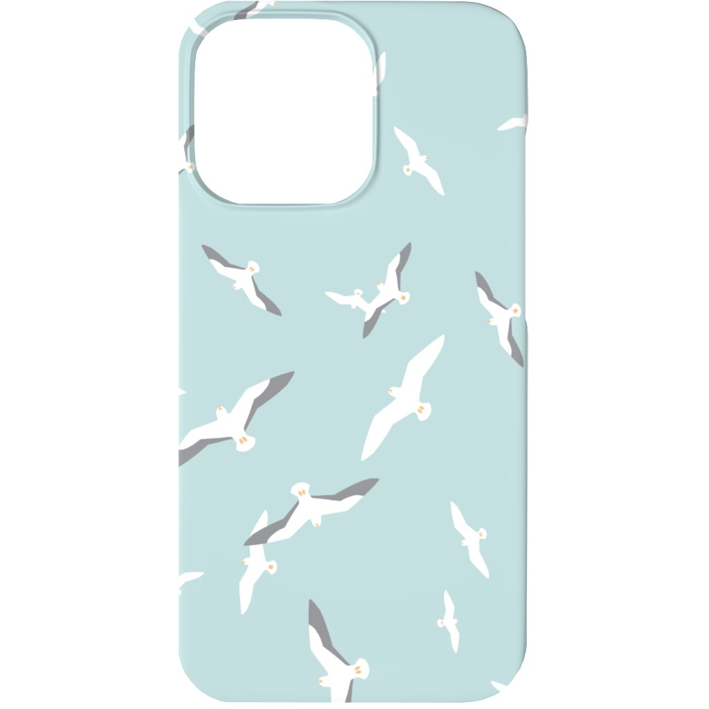 Flying Seagulls - Blue Phone Case, Silicone Liner Case, Matte, iPhone 13, Blue, True Blue