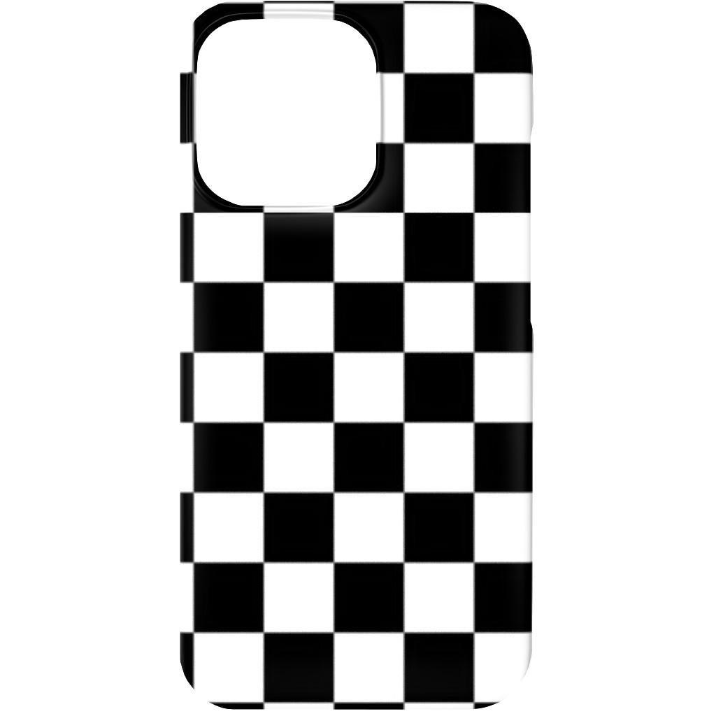 Checker - Black and White Phone Case, Silicone Liner Case, Matte, iPhone 13, Black