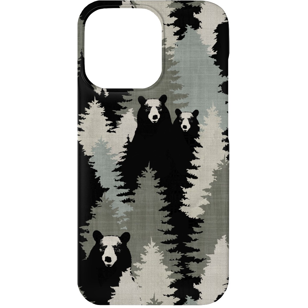 Bears Texture - Green Phone Case, Silicone Liner Case, Matte, iPhone 13, Green