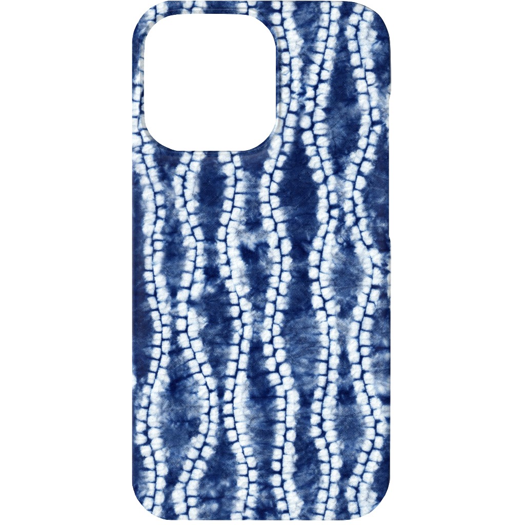 Shibori Ripples - Blue Phone Case, Silicone Liner Case, Matte, iPhone 13, Blue