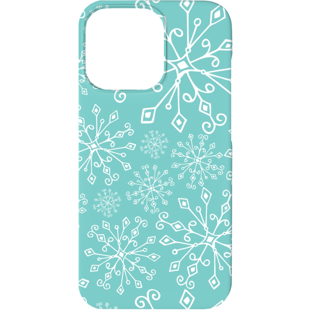 Frost Snowflakes Phone Case, Silicone Liner Case, Matte, iPhone 13, Blue, Catalina