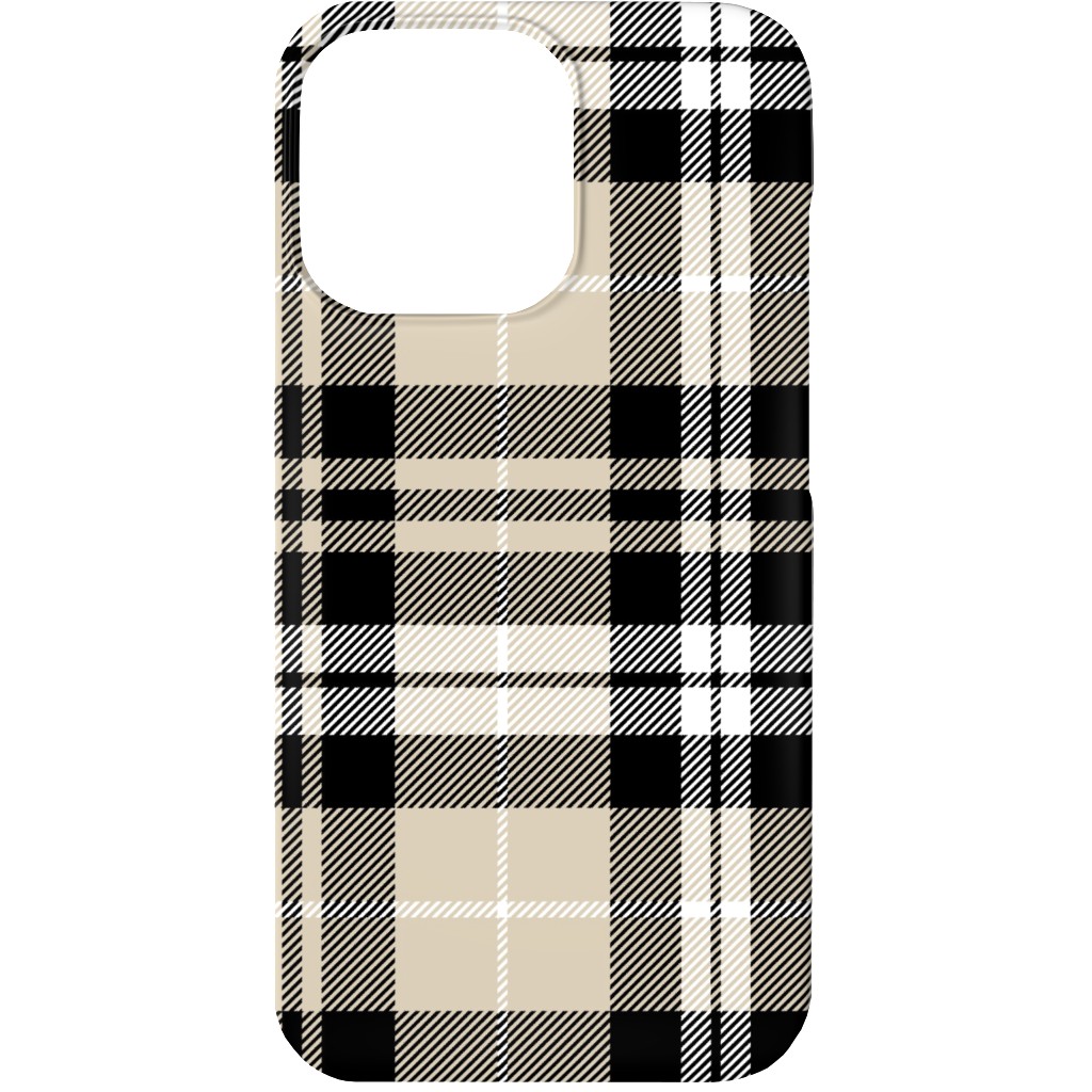 Fall Plaid Phone Case, Silicone Liner Case, Matte, iPhone 13, Beige