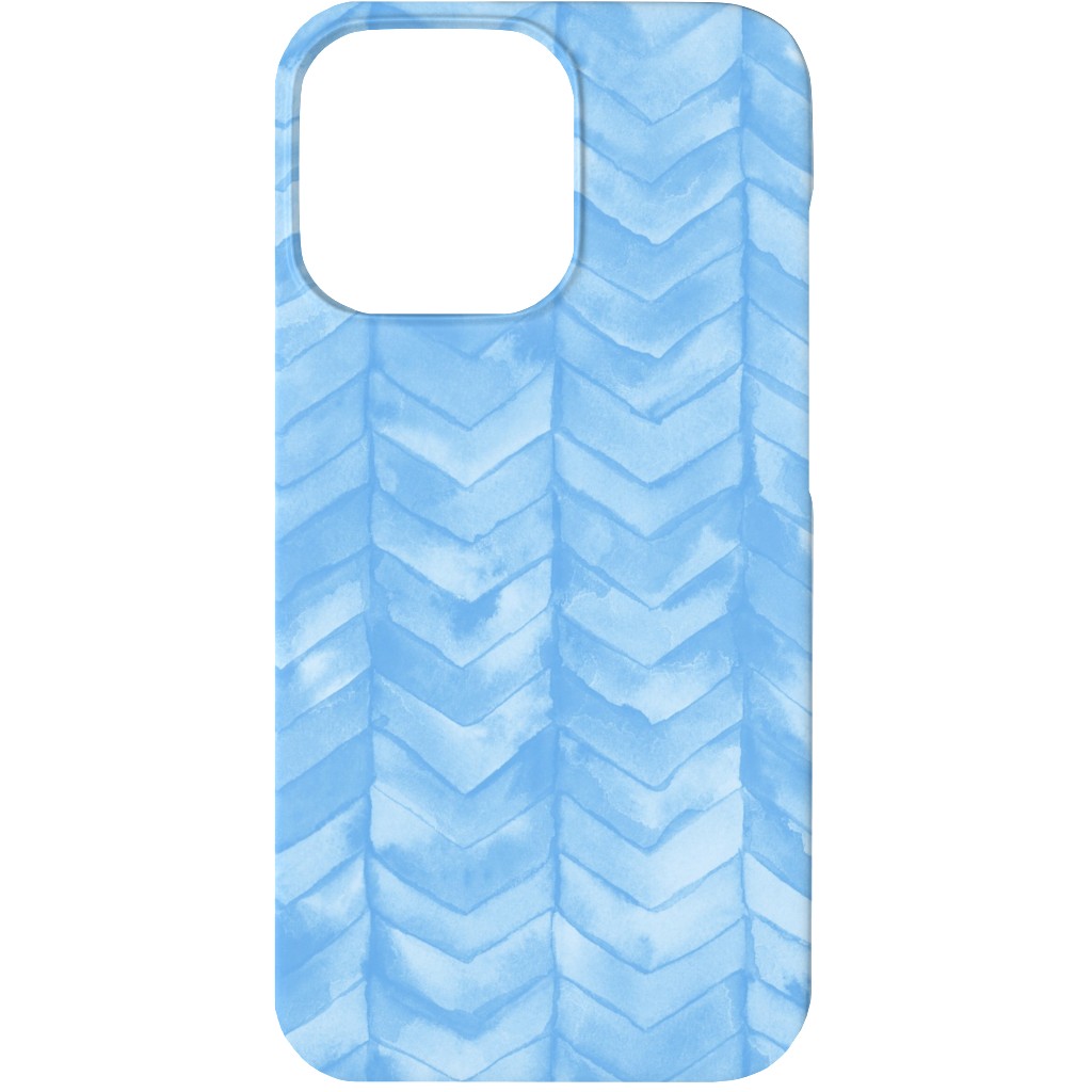 Watercolor Chevron Phone Case, Silicone Liner Case, Matte, iPhone 13, Blue