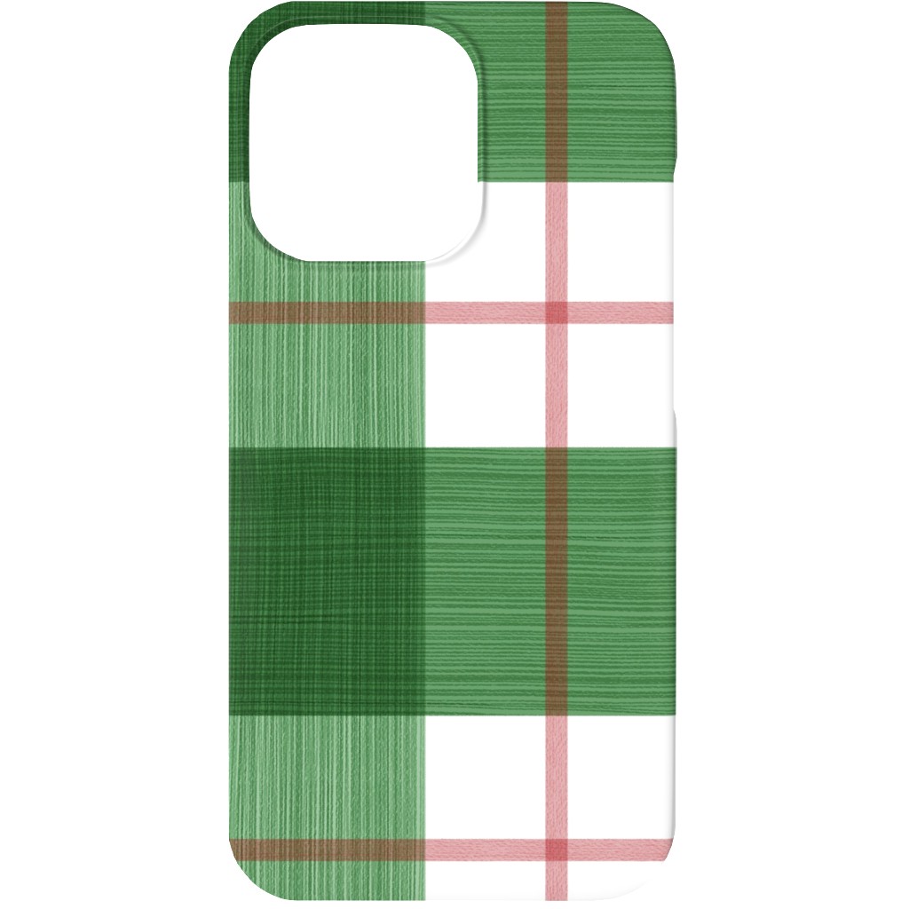 Double Plaid Phone Case, Silicone Liner Case, Matte, iPhone 13, Green