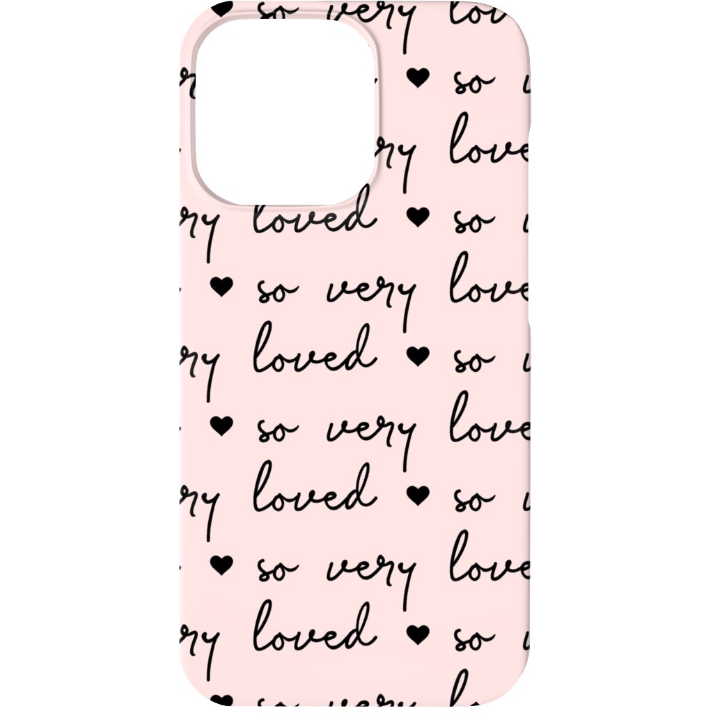 so Very Loved - Pink and Black Phone Case, Silicone Liner Case, Matte, iPhone 13, Pink, Bright Pink