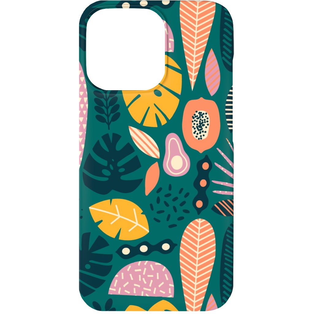 Retro Tropical Pattern Phone Case, Silicone Liner Case, Matte, iPhone 13, Multicolor