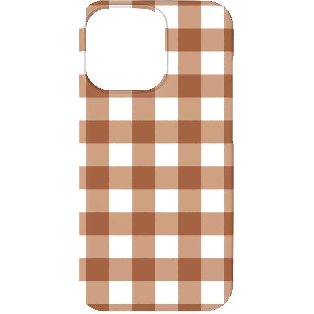 Gingham Plaid Check Phone Case, Silicone Liner Case, Matte, iPhone 13, Brown