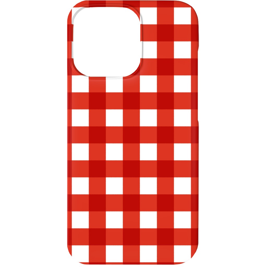 Gingham Plaid Check Phone Case, Silicone Liner Case, Matte, iPhone 13, Red