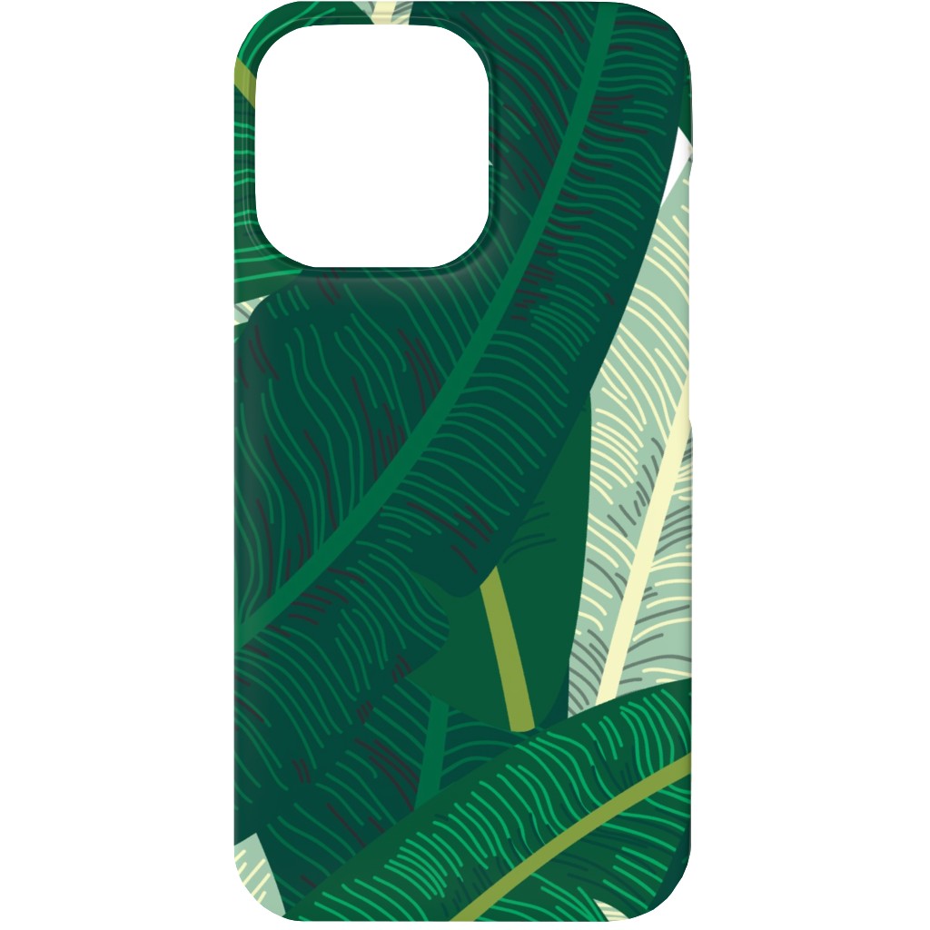 Classic Banana Leaves - Palm Springs Green Phone Case, Silicone Liner Case, Matte, iPhone 13, Green