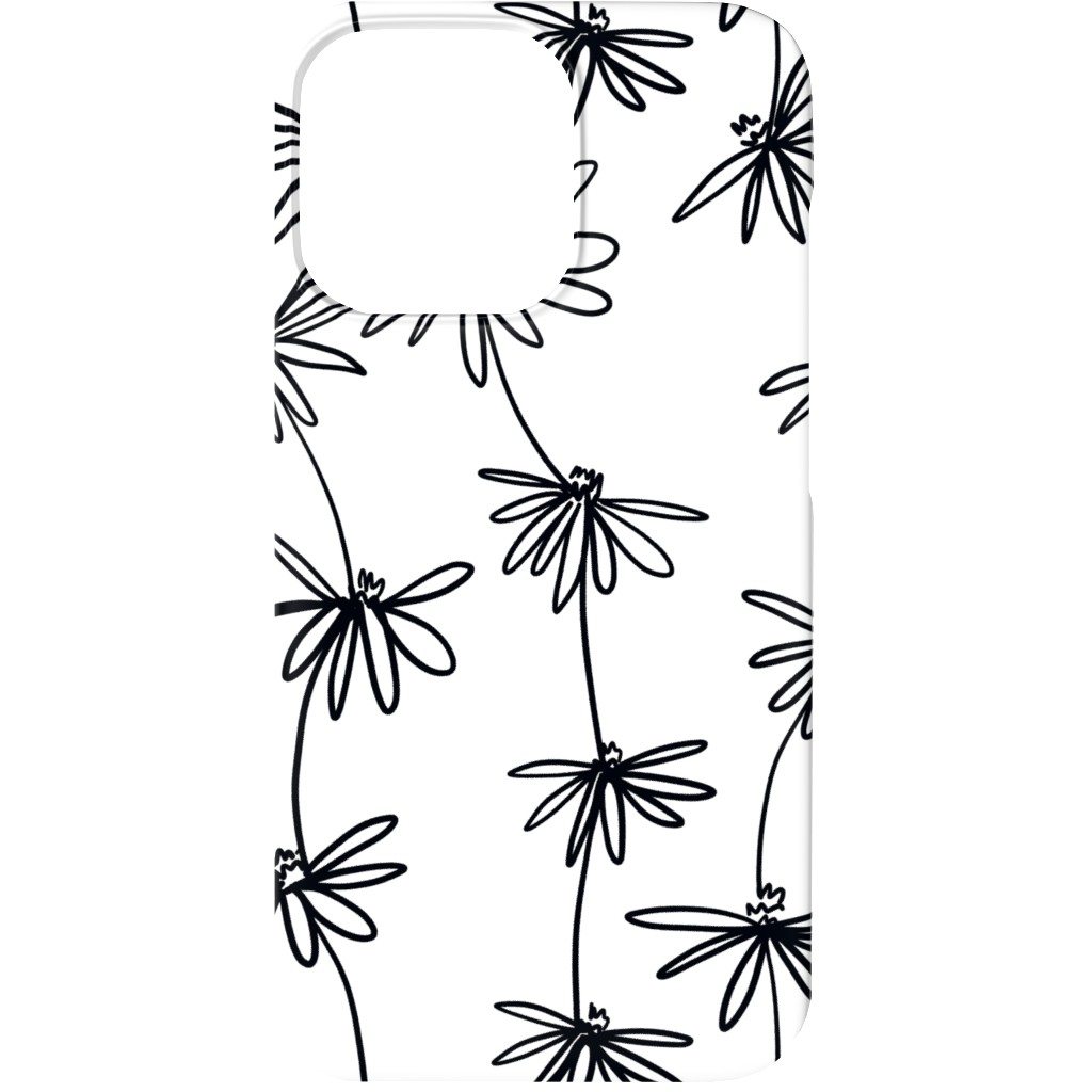 Daisy Chain - Black and White Phone Case, Silicone Liner Case, Matte, iPhone 13, White