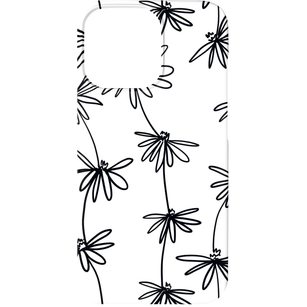 Daisy Chain - Black and White Phone Case, Silicone Liner Case, Matte, iPhone 13, White