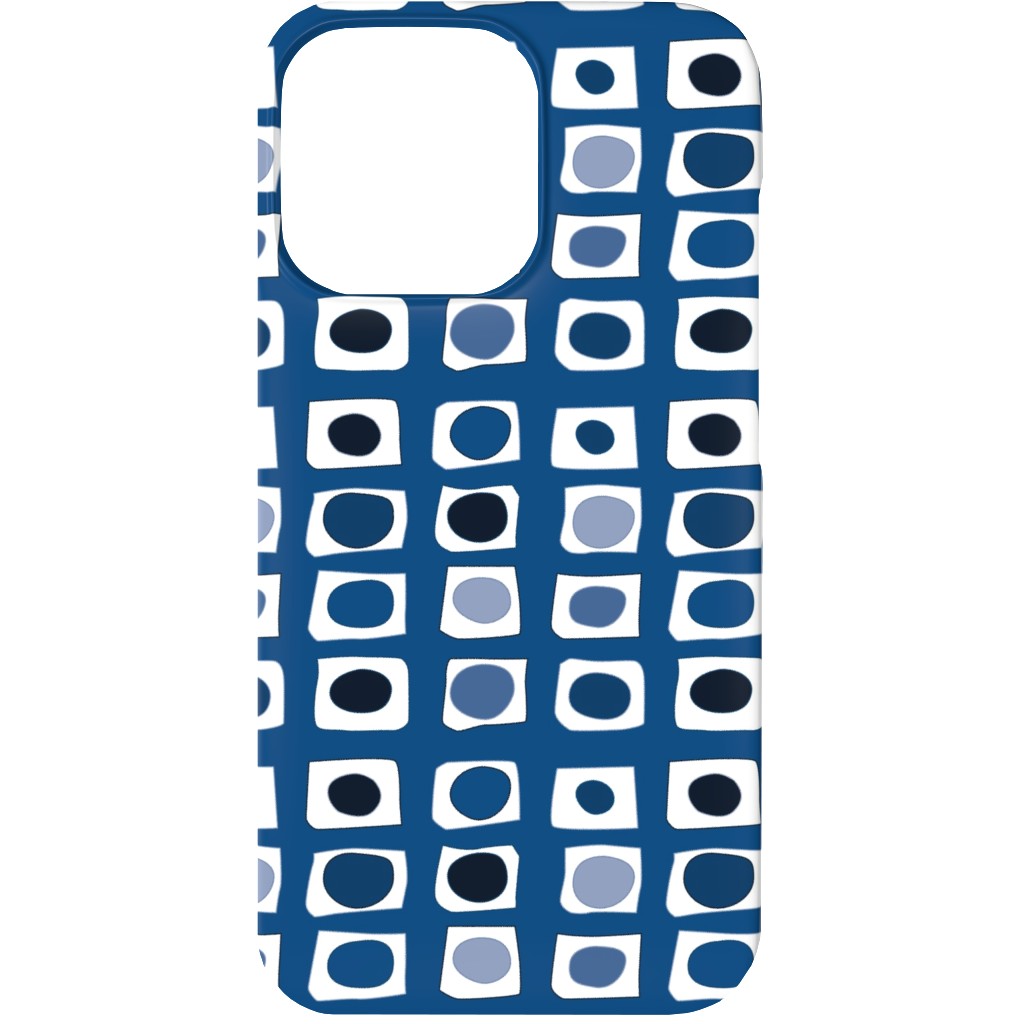Little White Rectangles - Classic Blue Phone Case, Silicone Liner Case, Matte, iPhone 13, Blue
