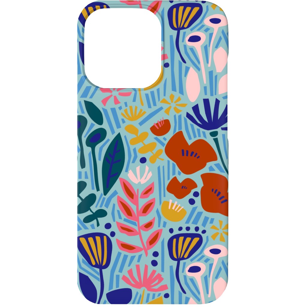 Paper Cut Floral Garden Phone Case, Silicone Liner Case, Matte, iPhone 13, Multicolor