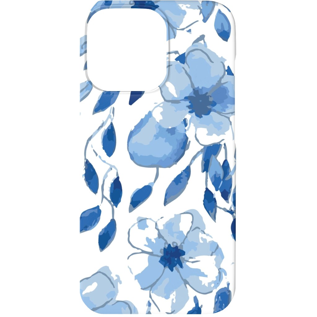 the Flow of the Garden - Blue Phone Case, Silicone Liner Case, Matte, iPhone 13, Blue