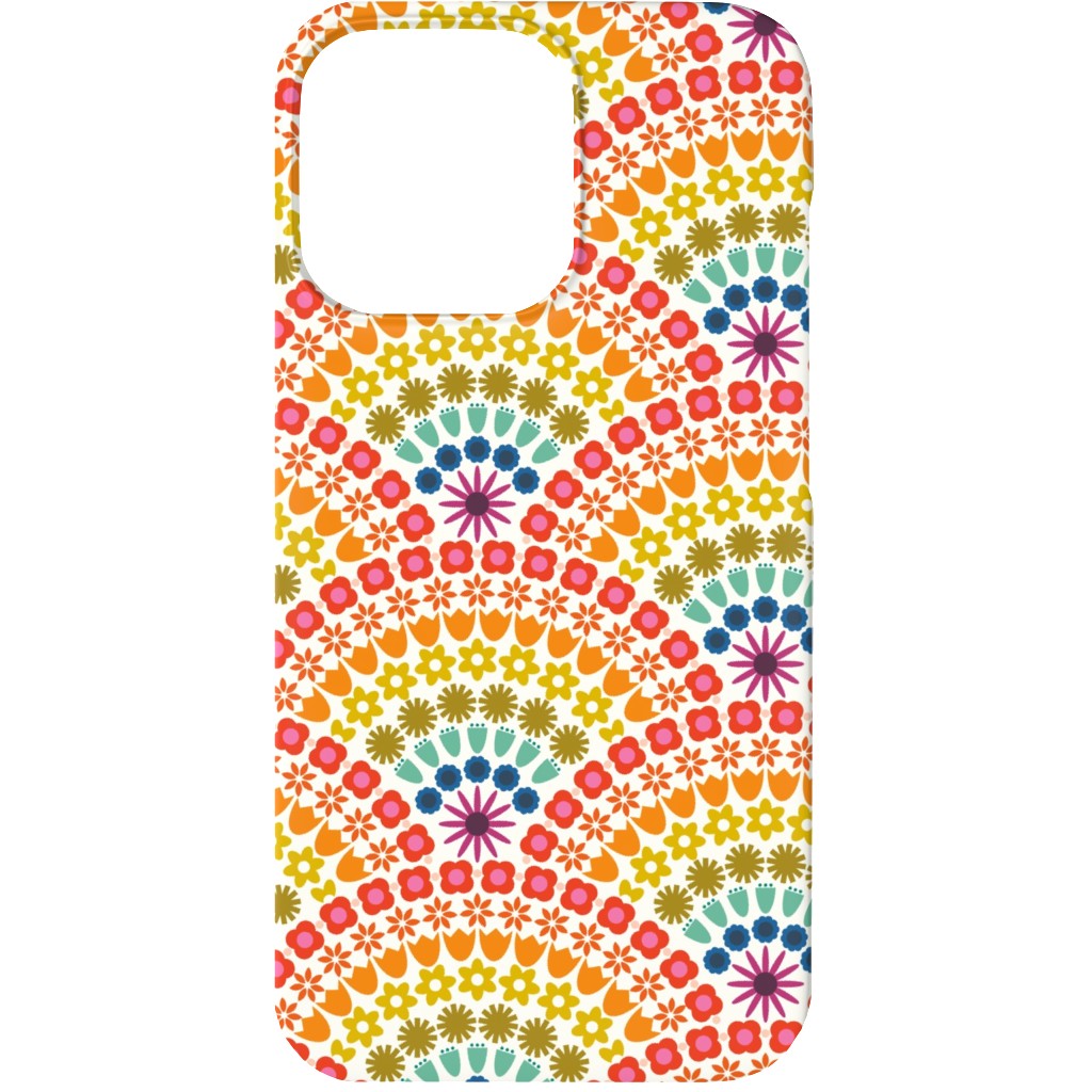 Rainbow Flower Scallops - Multi Phone Case, Slim Case, Matte, iPhone 13, Multicolor