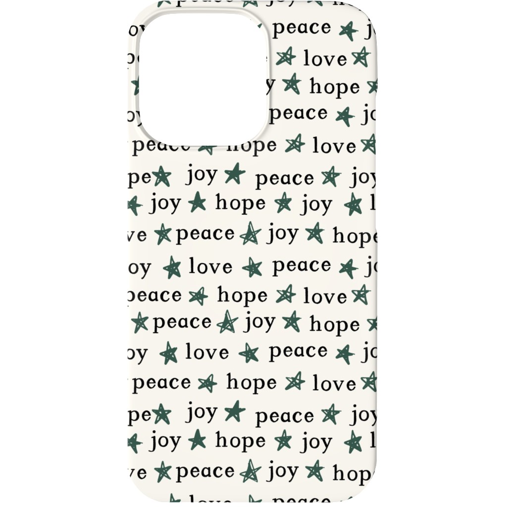Peace Love Hope Joy - Beige Phone Case, Slim Case, Matte, iPhone 13, Beige