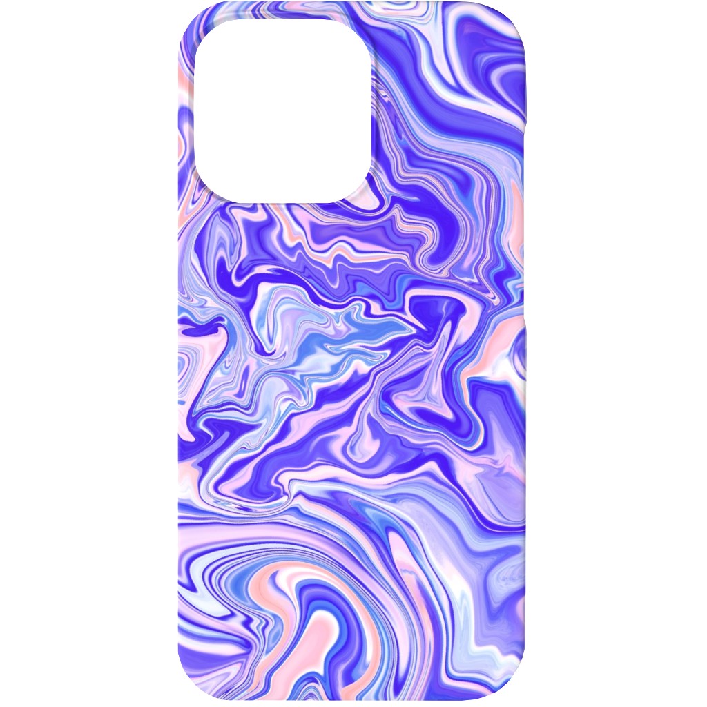 Love Spell Marble - Purple Coral Pink Phone Case, Slim Case, Matte, iPhone 13, Purple, Purple