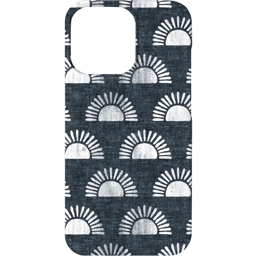 Sunshine Boho Block Print - Blue Phone Case, Slim Case, Matte, iPhone 13, Blue